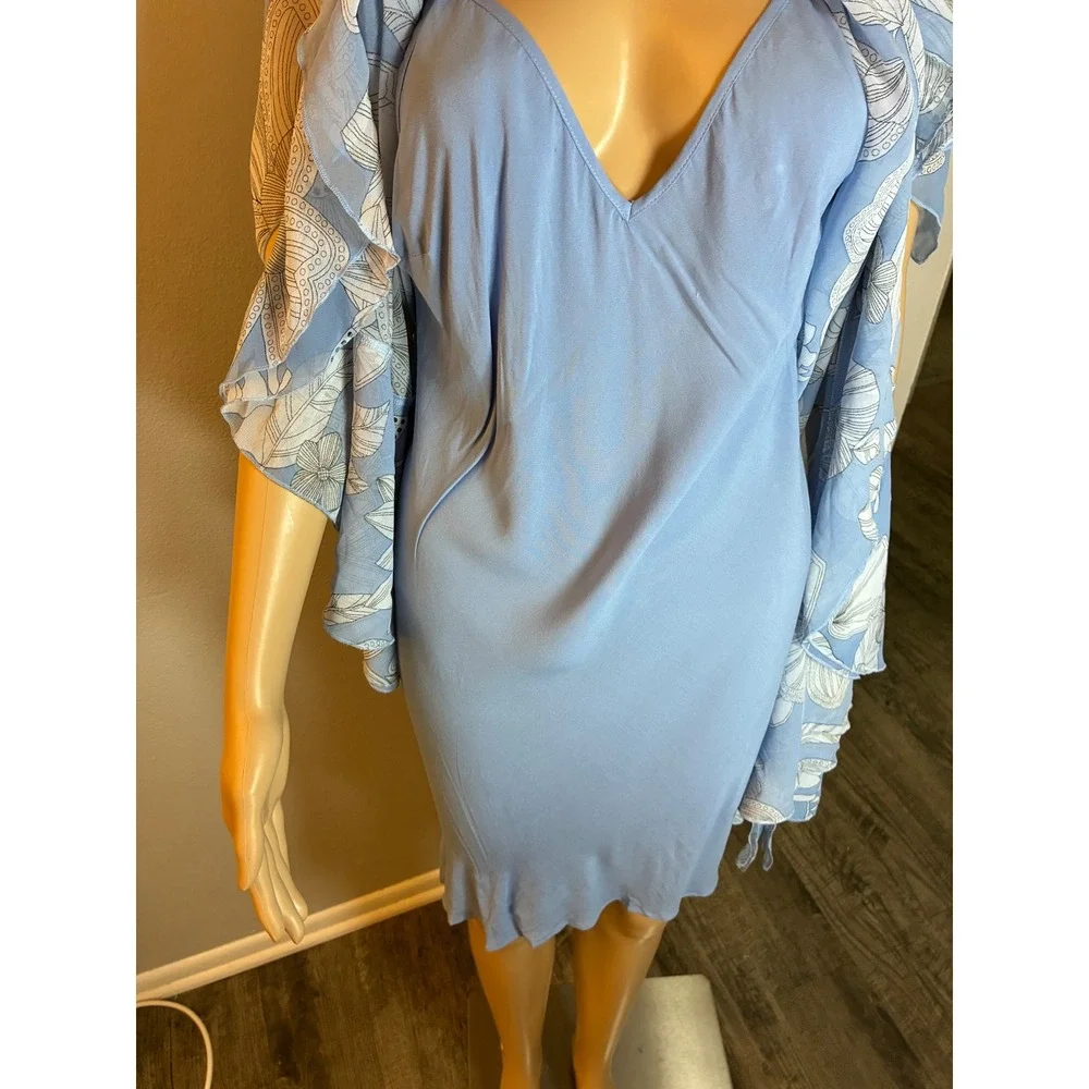 Free People Moonlight Maxi Dress Blissful Blue Floral Size 8 NWT